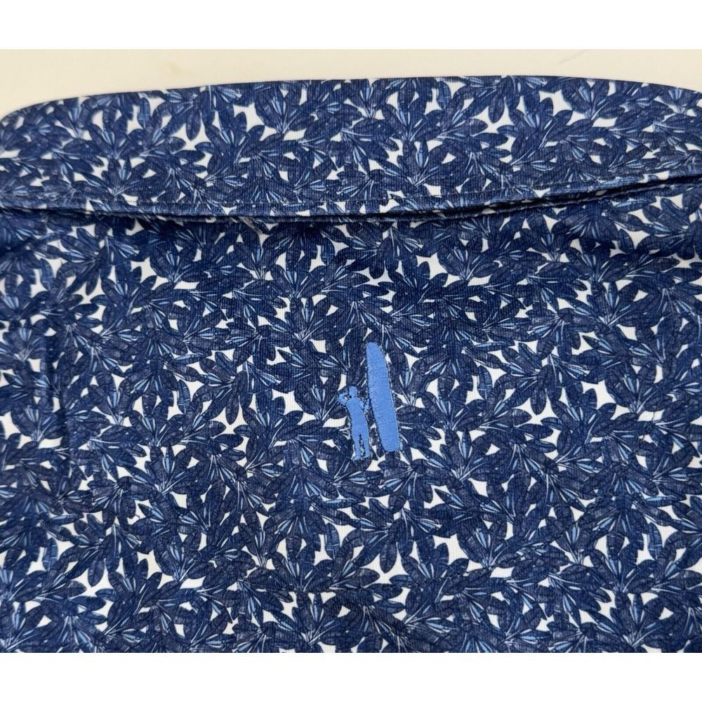 NWT Johnnie-O Bali Floral Printed Jersey Performance Polo Lake Blue LARGE $98 - Picture 4 of 7